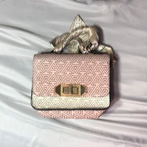 Super cute pink white beige purse